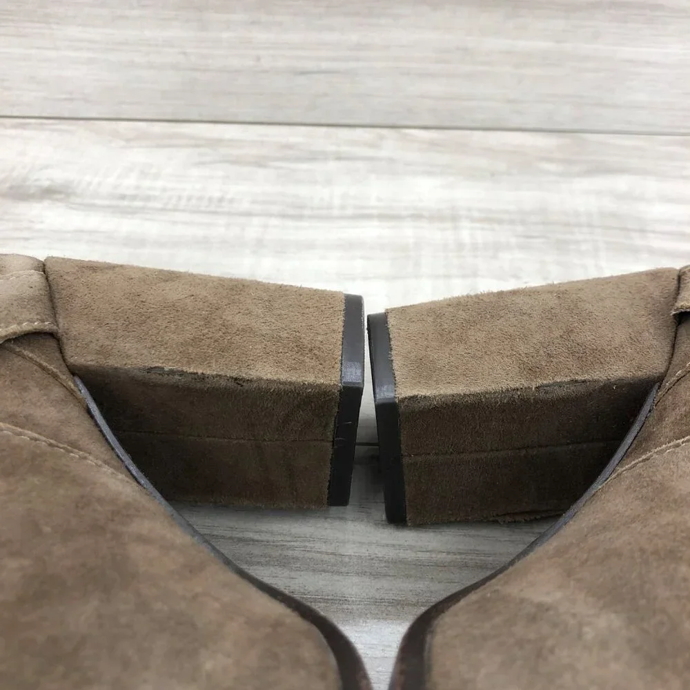 Ash Ankle Boots Women's 37 Famous Brown Suede Buckle Heel Booties